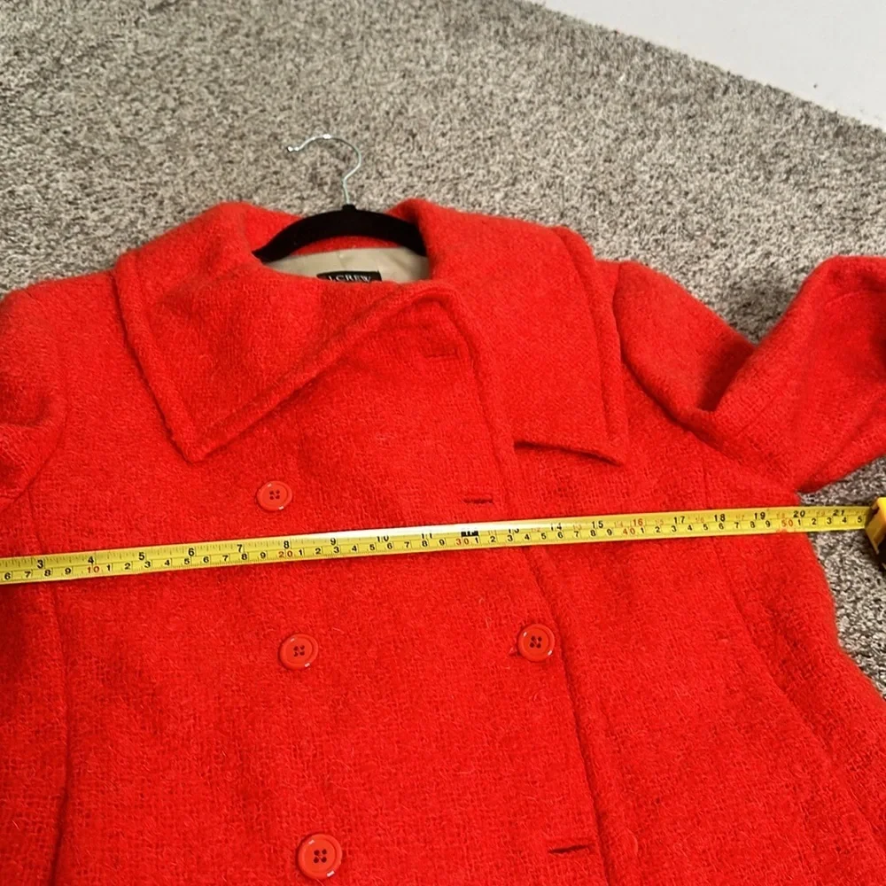 J crew orange red Lucile mohair wool double breast jacket size 8